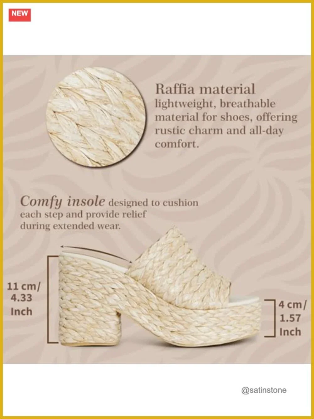 Womens Wedge Espadrille Platform Sandals Raffia Heel Slip On Summer